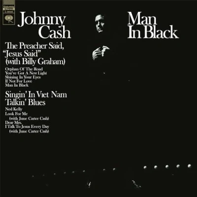 Image of Johnny Cash Man In Black Crystal Clear vinyl 180 Gram 2024 UK LP MOVLP3387