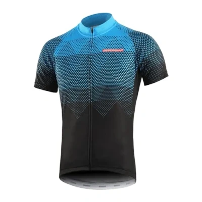 Image of BERGRISAR Men&#039;s Cycling Jerseys Short Sleeves Bike Bicycle Shirt 006blue M