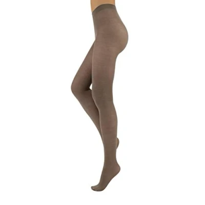 Image of CALZITALY Wool Tights, Pantyhose, Winter Thermal Tights Beige, Burgundy, Grey, Brown, Navy, Black, Green, Violet S, M, L, XL 100 DEN Made in Italy (L, Beige)