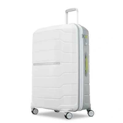 Image of Samsonite Freeform Hardside Expandable with Double Spinner Wheels, Checked Large 28 Inch, White/Grey, inch