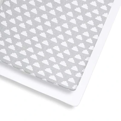 Image of 2 Pack Cot &amp; Bed Fitted Sheets 140 x 70cm Cloud Nine Design Light, Breathable Luxurious Jersey Cotton Made To Last Designed Fit Beds