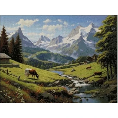 Image of Spring is Coming Counted Cross Stitch,14 Count 100% Cotton,300x220 Stitch, 54x40cm,Cotton Landscape 14ct Stitch Kits