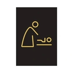 Image of Baby Changing Sign Rigid Plastic 105x150mm Black/Gold Y6698805