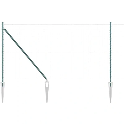 Image of vidaXL Fence Posts with Spike 26 pcs Ø32 mm 160 cm Galvanised Steel