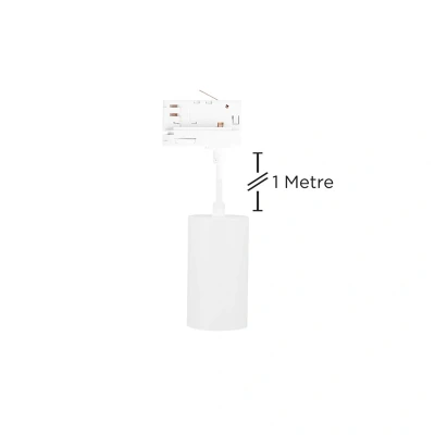 Image of Accentplus 100mm Dia 56mm GU10 Circuit Track Mounted Suspended Pendant White Integral LED