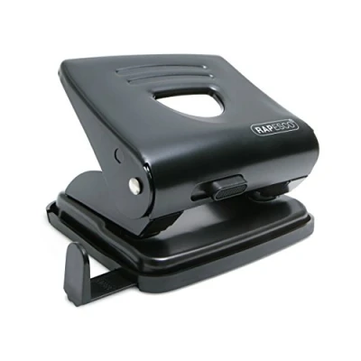 Image of Rapesco 1030 825 2 Hole Metal Punch, 25 Sheet Capacity, Black