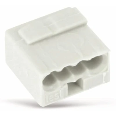 Image of WAGO MICRO PUSH WIRE connector for solid conductors; 0.8 mm Ø; 4 conductor; light gray housing; cover; Surrounding air temperature: max 60C; gray, 243 304 (100 pcs)