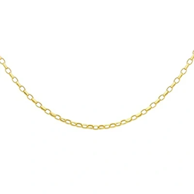 Image of Carissima Gold Women&#039;s 9 ct Yellow Hollow 2.6 mm Oval Belcher Chain Necklace of Length 46 cm/18 Inch