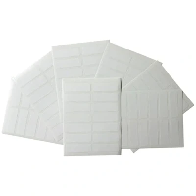 Image of Pack of 98 White 12x38mm Rectangular Labels Adhesive Stickers