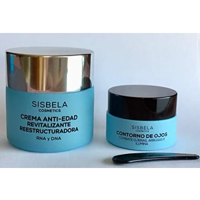 Image of Sisbela Spanish beauty pack (cream anti aging 50 ml + eye contour 20 ampoules Q10 concentrated firming wrinkle)