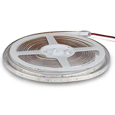 Image of V TAC Strip Led Coil 5 Meters 5W per Meter Light Tape SMD 3528 Red Color Outdoor with Adhesive and Silicone Cover, Powered to 12Volt.
