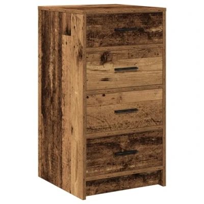 Image of vidaXL Reclaimed Wood Buffet/Sideboard Rustic Oak Finish, Rectangular Dining/Living Room Storage Unit with Drawers