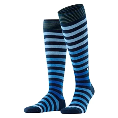 Image of Burlington Men&#039;s Blackpool M KH Cotton Long Patterned 1 Pair Knee High Socks, Blue (Marine 6121) new eco friendly, 6.5 11