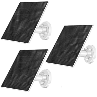Image of Solar Panel for Security Camera,5W USB DC 5V Camera,Micro &amp; C Port Panel,IP65 Waterproof Charger Camera with 360 Adjustable Mounting (3 Pack)