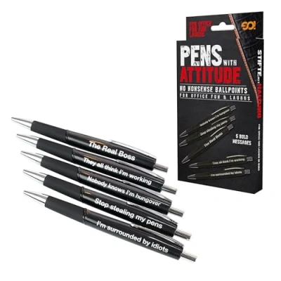 Image of Funtime Gifts Pens with Attitude 5 Hilarious Ballpoint for Everyday Use!