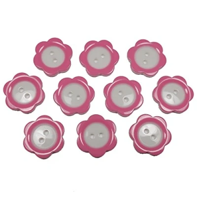 Image of Colour Rim Daisy Flower Plastic Buttons 20mm (Pale Pink, 10)
