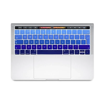 Image of Se7enline Compatible With MacBook Pro Touch Bar Keyboard Cover for 13/15 inch Retina Display (2016/2017/2018/2019/2020) Model A1706/A1989/A2159/A1707/A1990 (UK Layout),Ombre Blue