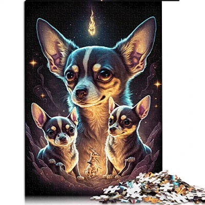 Image of Jigsaw puzzles for Adults 1000 pieces chihuahua dog Puzzle Wooden Challenging Game （Size 50x75cm）
