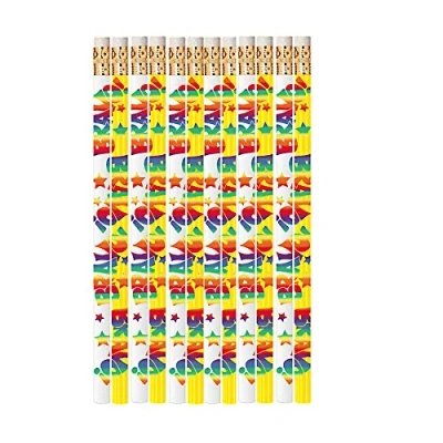 Image of 12 x Bravo HB Reward Pencils with Erasers. Perfect Class Gift/Present, Party Bag Filler