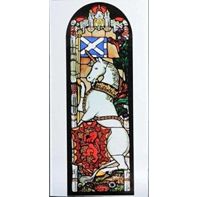 Image of HENSITA Static Window Clings in an Edinburgh Unicorn Design.
