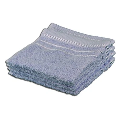 Image of Gözze Set of 4 Faceloths, Berlin, 100% Cotton, 30 x cm Blue