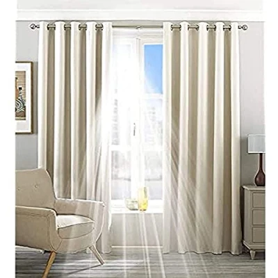 Image of Riva Home Eclipse Blackout Eyelet Curtains, Polyester, Ivory, 46 x 72 (117 183 cm)