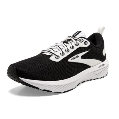 Image of Brooks Men’s Revel 6 Neutral Running Shoe, Black/White, 10.5 UK