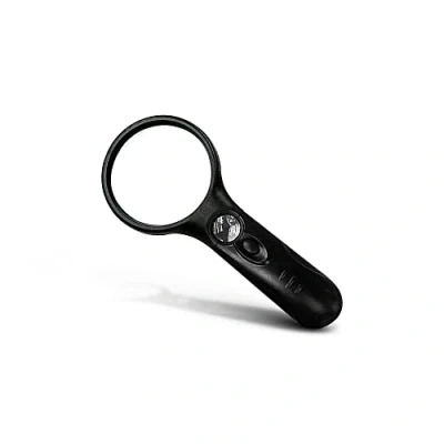 Image of ShopHut Magnifying Glass with Light LED Illuminated 45x and 3x Magnifier For Reading, Inspection, Coins, Jewelry, Hobbies Crafts Kids &amp; Adults glasses (Black)