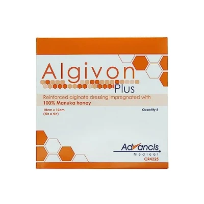 Image of Algivon Plus Manuka Honey Alginate Square Wound Dressing, 10 x cm