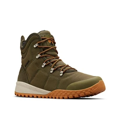 Image of Columbia FAIRBANKS Waterproof OMNI HEAT Men&#039;s Snow Boots, Green (Nori x Canyon Gold), 7.5 UK
