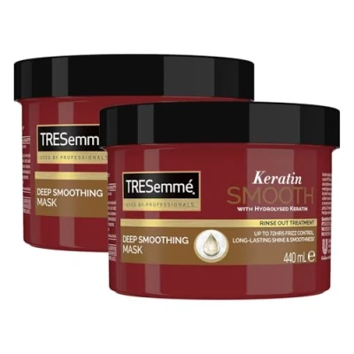 Image of TRESemmé keratin Smooth Deep Smoothing Mask rinse out hair treatment with hydrolysed for soft, shiny, frizz free 440 ml, Pack of 2