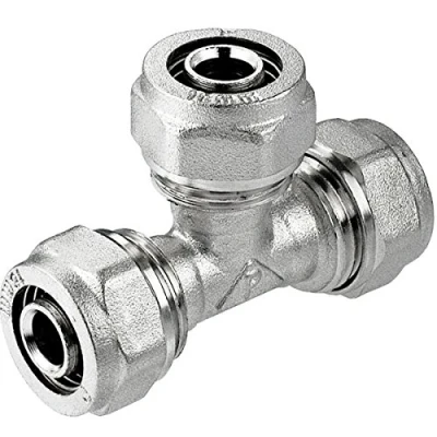 Image of 16x16x16mm PEX AL Brass Compression Pipe Fittings TEE