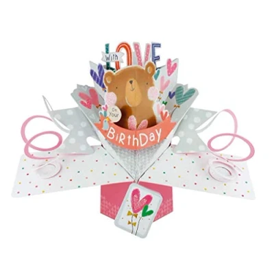 Image of Birthday Cute Bear Pop Up Greeting Card Original Second Nature 3D Cards