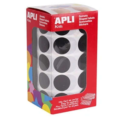 Image of Round Stickers on a Roll Diameter 20 mm Black