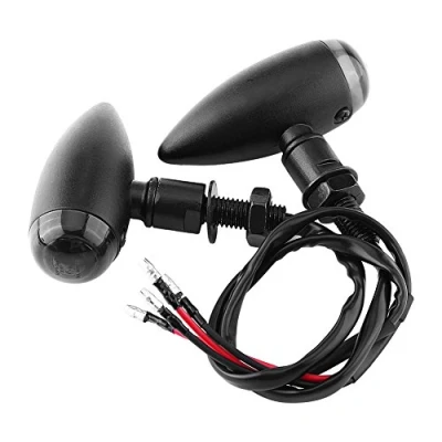 Image of Keenso 2pcs motorcycle bullet light Turn Signals Indicator Amber signal Lamp Black lights