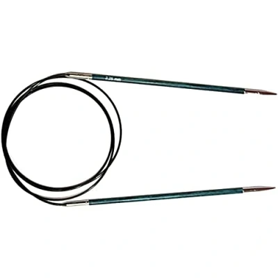 Image of KnitPro Royale: Knitting Pins: Circular: Fixed: 150cm x 3.25mm, Birchwood, brass, Multi Colour, 3.25mm