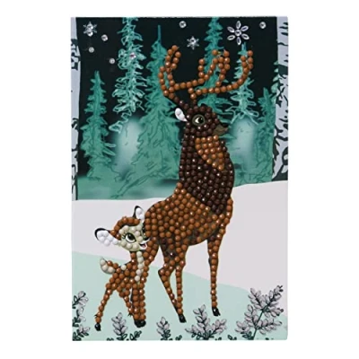 Image of CRYSTAL ART CCK 10x15DNY01: Winter Bambi and Son 10x15cm Card