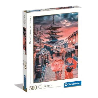 Image of Clementoni Jigsaw Puzzle Collection Evening In Kyoto 500 Pieces For Adults 14 99 Years, Gift Men/Women, City, Japan, Kyoto, Made Italy, 35525