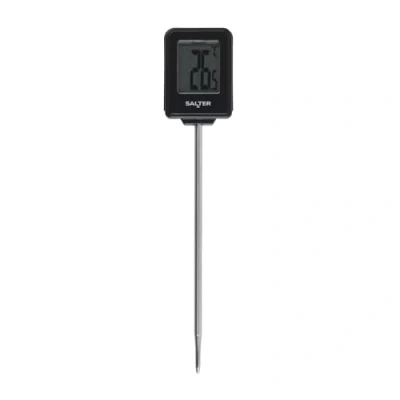 Image of Salter Instant Read Thermometer Digital Food Probe With Cover, Accurate Read, Stainless Steel, Measure In Celsius &amp; Fahrenheit, Perfect for BBQ, Roasts, Air frying, SA00635CFEU12