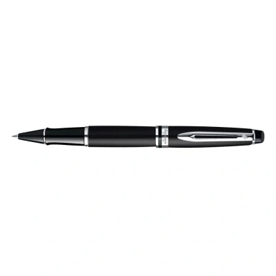Image of Waterman Expert Rollerball Pen Matte Black with Chrome Trim Fine Point Ink Gift Box