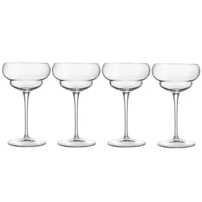 Image of Luigi Bormioli Martini Glasses Set of 4 x 170ml Crystal Espresso Glasses, Super Light Titanium Reinforced Backdoor&#039;20s Vintage Style Glassware