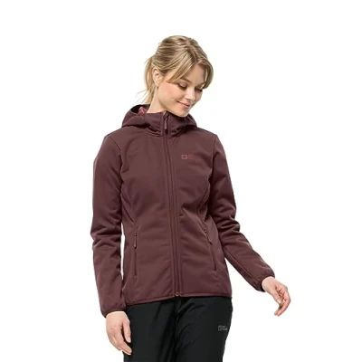 Image of Jack Wolfskin Women&#039;s Windhain Hoody W Softshell Jacket, Dark Maroon, S