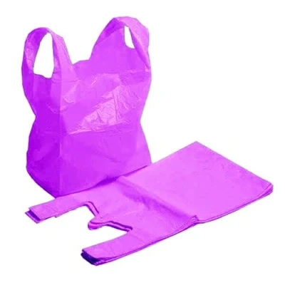 Image of Efforias Carrier Bags 11 x 17 21 Plastic Heavy Duty Vest Purple (Pack of 75)
