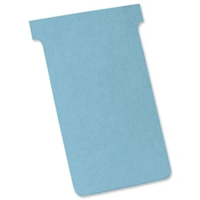 Image of Nobo Card Board Accessory T Cards in Blister Pack, Size 3, Pack of 100, Blue