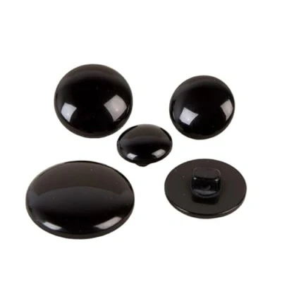 Image of Pack of 3 Classic Shank Black Round Buttons Size 17mm