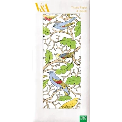 Image of V&amp;A Voysey Birds Pack of 4 Sheets Tissue Paper
