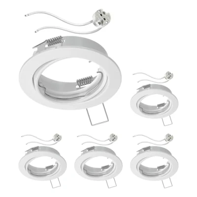 Image of ledscom.de 5 Pieces Ceiling recessed Frame Fere White matt swivelling (LED/Halogen/MR16/50mm) incl. GU5.3 Socket