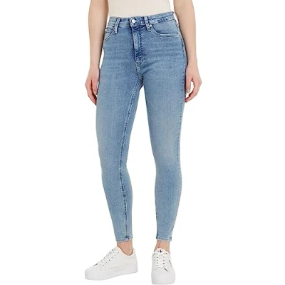 Image of Calvin Klein Jeans Women High Rise Ankle Super Skinny Fit, Blue (Denim Light), 30W