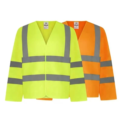 Image of Traega TWC03 High Visibility Hi Vis Viz Long Sleeve Safety Vest Waistcoat EN471 (Small, Yellow)