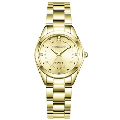 Image of RORIOS Women Watches Analogue Quartz Watch with Stainless Steel Strap Waterproof Rhinestone Wrist Elegant Dress for Ladies Girls